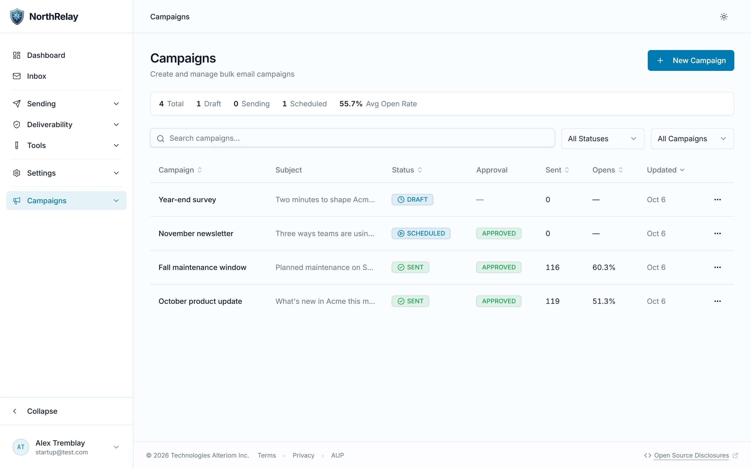 Campaigns with an approval workflow